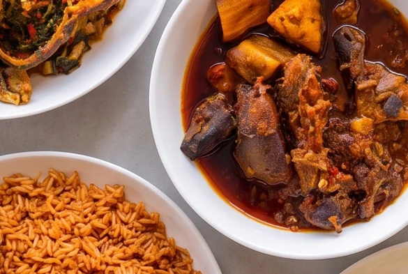 Nigerian takeout ready for pickup at D'lara Kitchen on Henderson Highway, Winnipeg